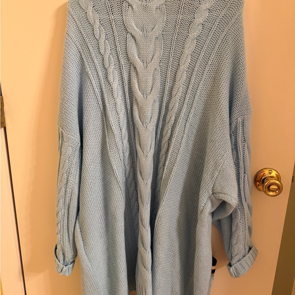 Torrid Light Blue Cable Knit Cardigan